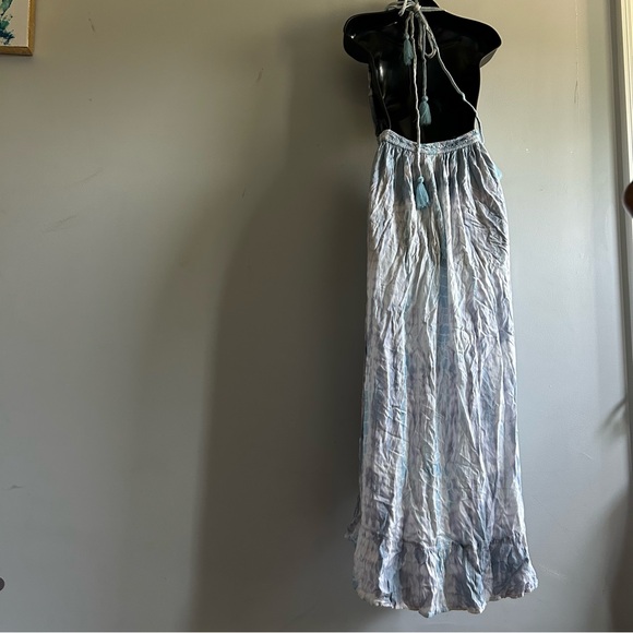 RAVIYA Women's Tie-Dyed platinum Halter Maxi Dress Swim Cover-Up size X-Large - Picture 3 of 7